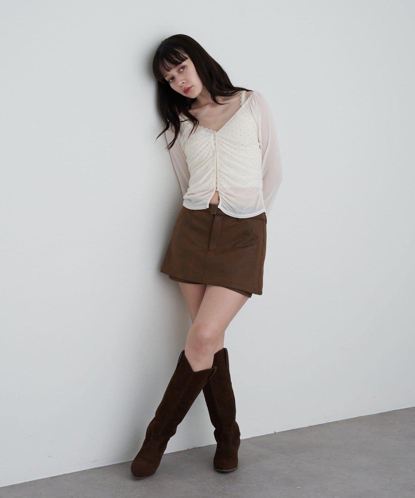 透視開衫與內衣吊帶套裝