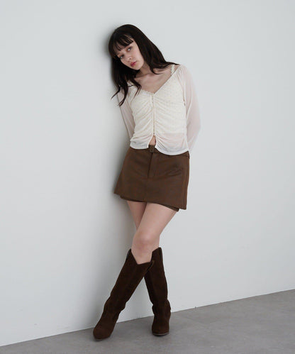 透視開衫與內衣吊帶套裝