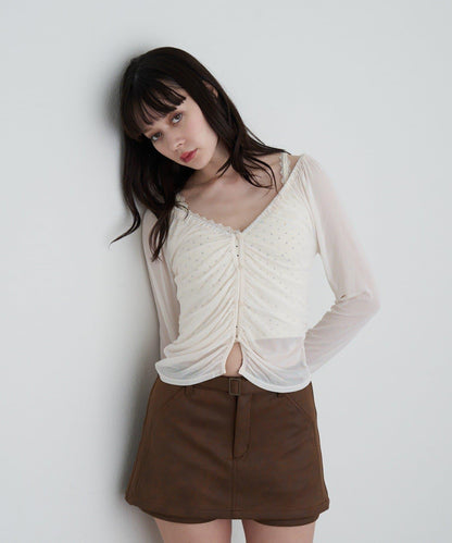 透視開衫與內衣吊帶套裝