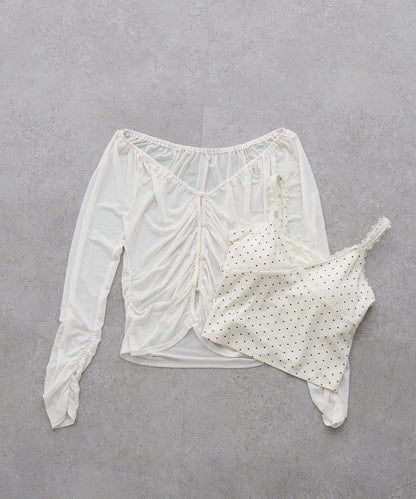 透視開衫與內衣吊帶套裝