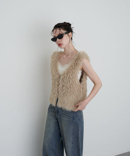 【RAY CASSIN】毛絨針織背心