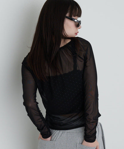 透視開衫與內衣吊帶套裝