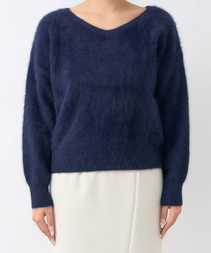 【最強美人感】羊毛羊絨混紡前後兩穿針織衫
