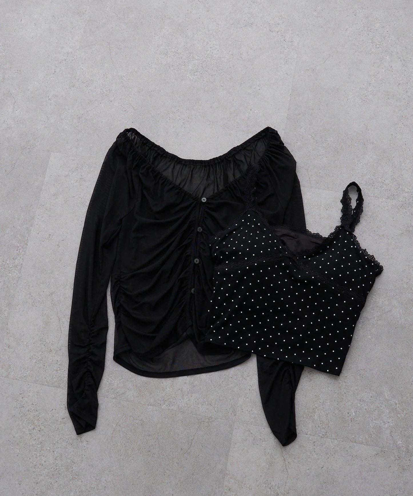 透視開衫與內衣吊帶套裝