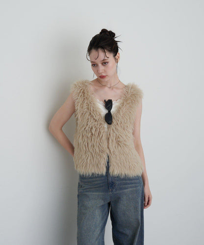 【RAY CASSIN】毛絨針織背心