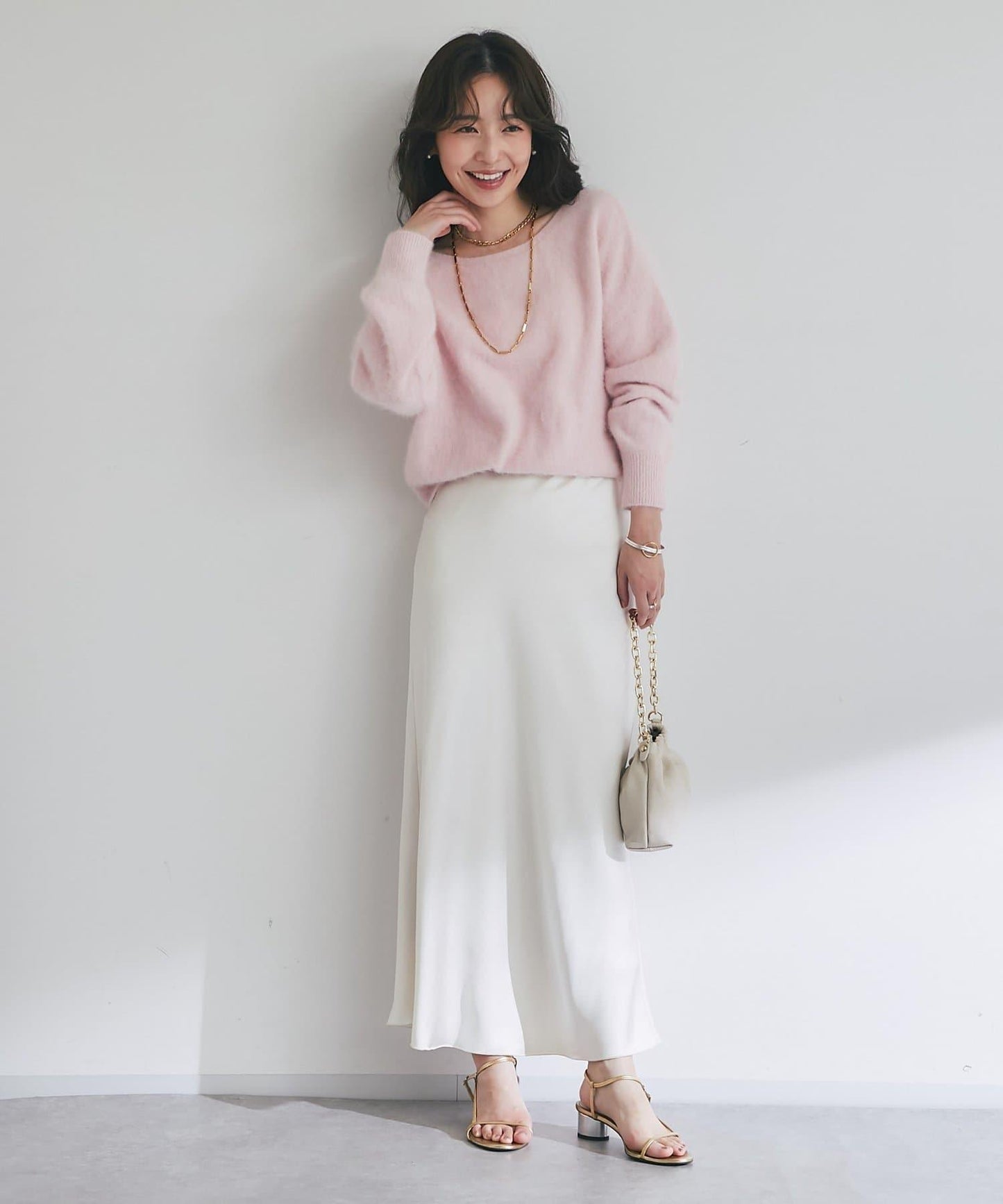 【最強美人感】羊毛羊絨混紡前後兩穿針織衫