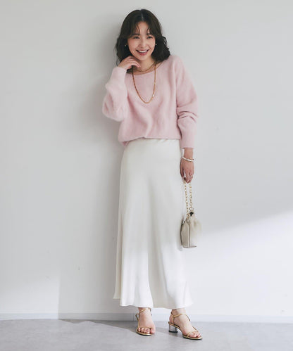 【最強美人感】羊毛羊絨混紡前後兩穿針織衫