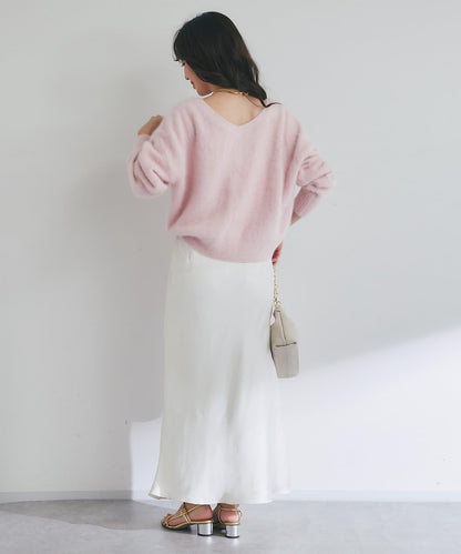 【最強美人感】羊毛羊絨混紡前後兩穿針織衫