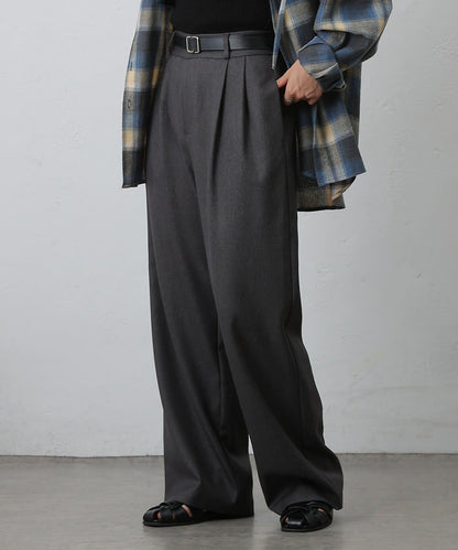 【AW/可搭配套裝】仿羊毛褶皺寬鬆長褲