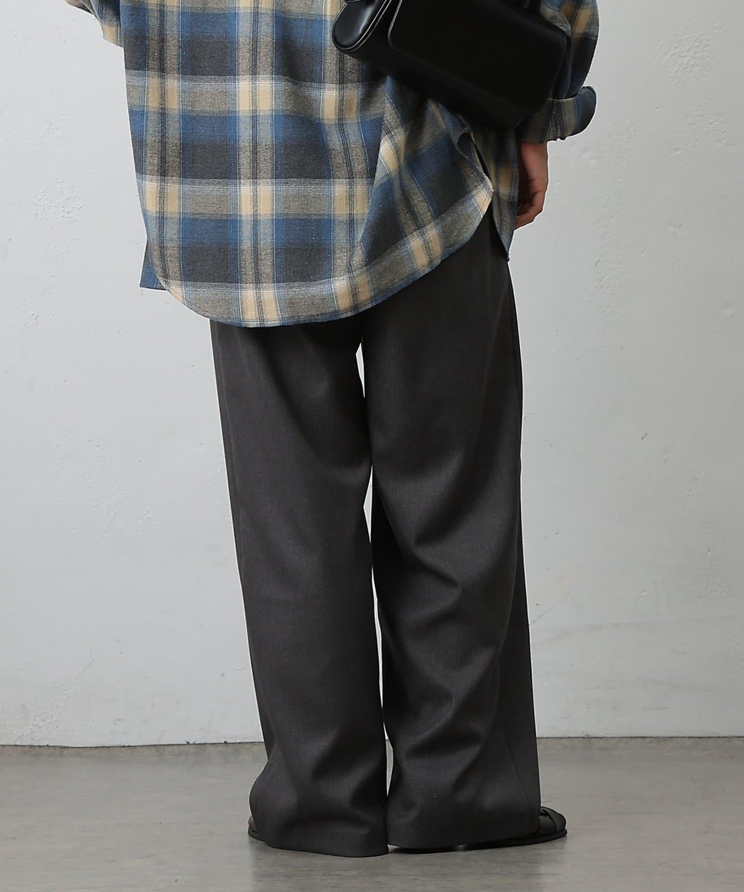 【AW/可搭配套裝】仿羊毛褶皺寬鬆長褲