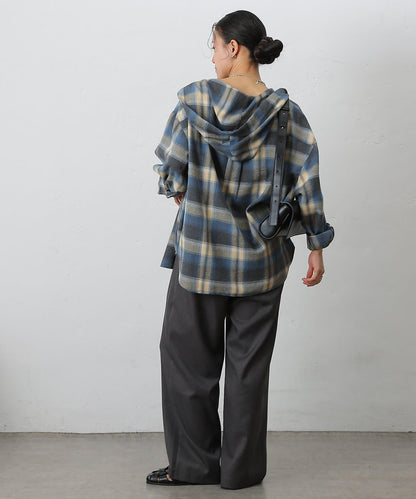 【AW/可搭配套裝】仿羊毛褶皺寬鬆長褲