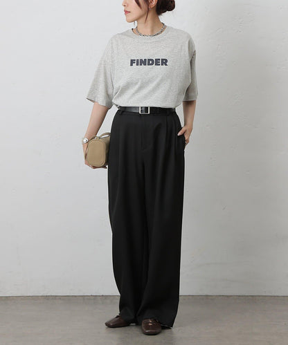 【AW/可搭配套裝】仿羊毛褶皺寬鬆長褲