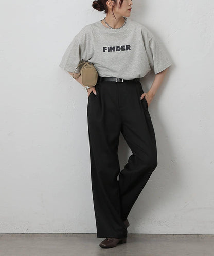 【AW/可搭配套裝】仿羊毛褶皺寬鬆長褲