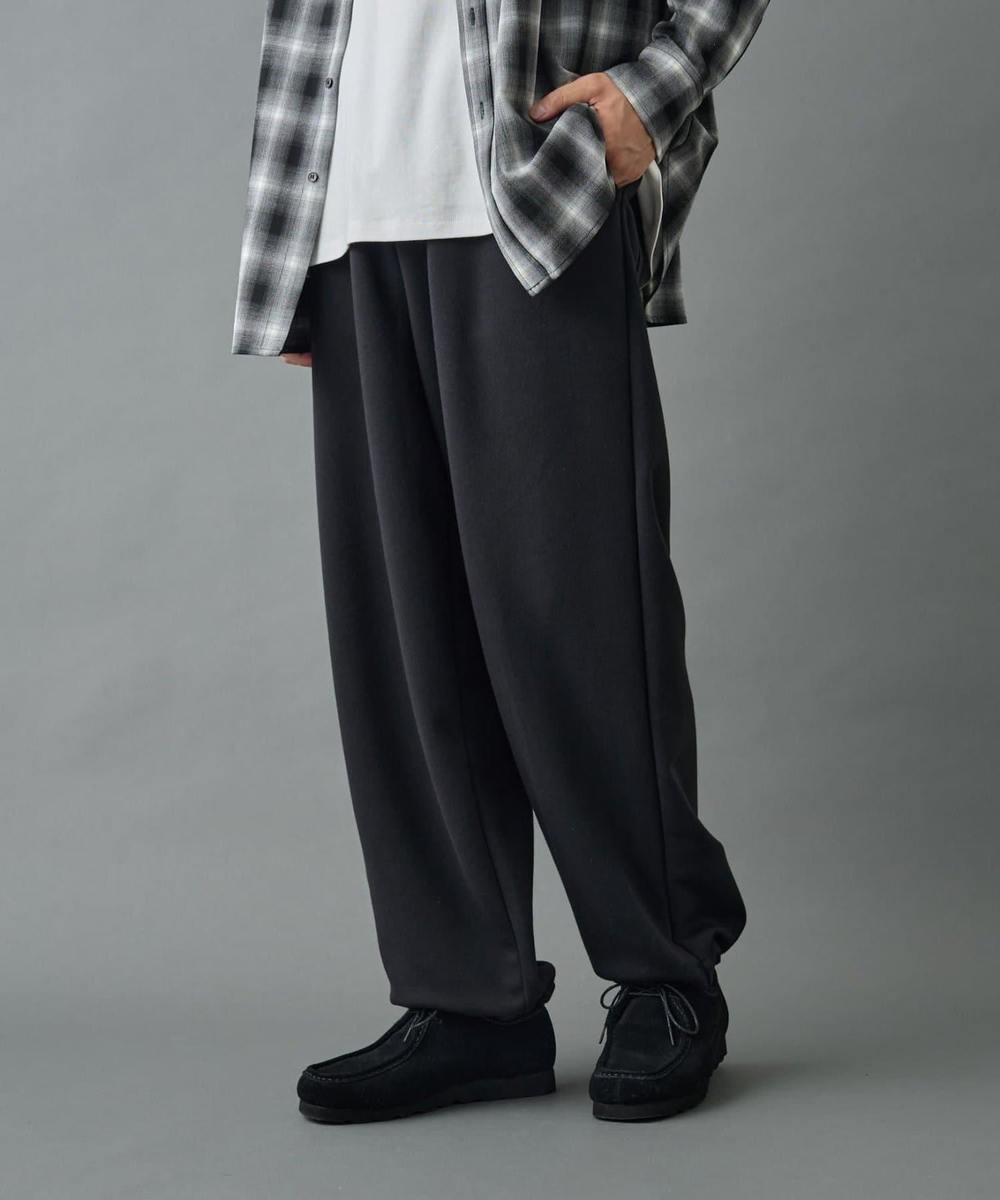 【AW季節/可搭配套裝】TC針織抽繩長褲