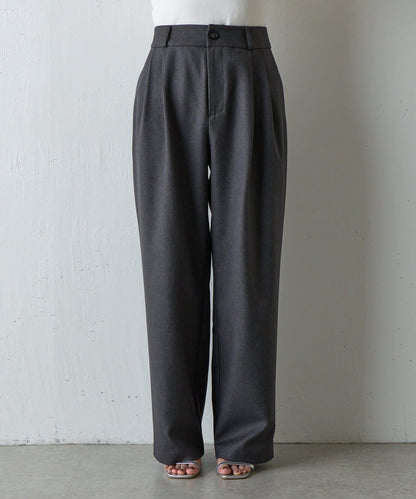 【AW/可搭配套裝】仿羊毛褶皺寬鬆長褲