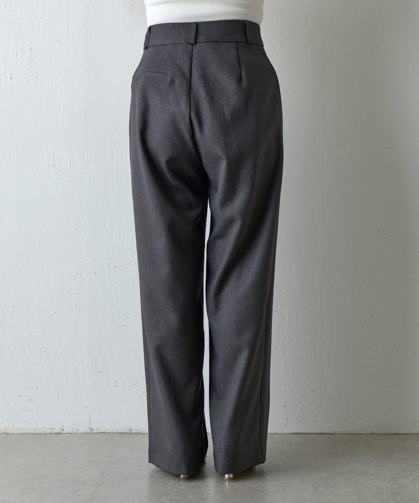 【AW/可搭配套裝】仿羊毛褶皺寬鬆長褲