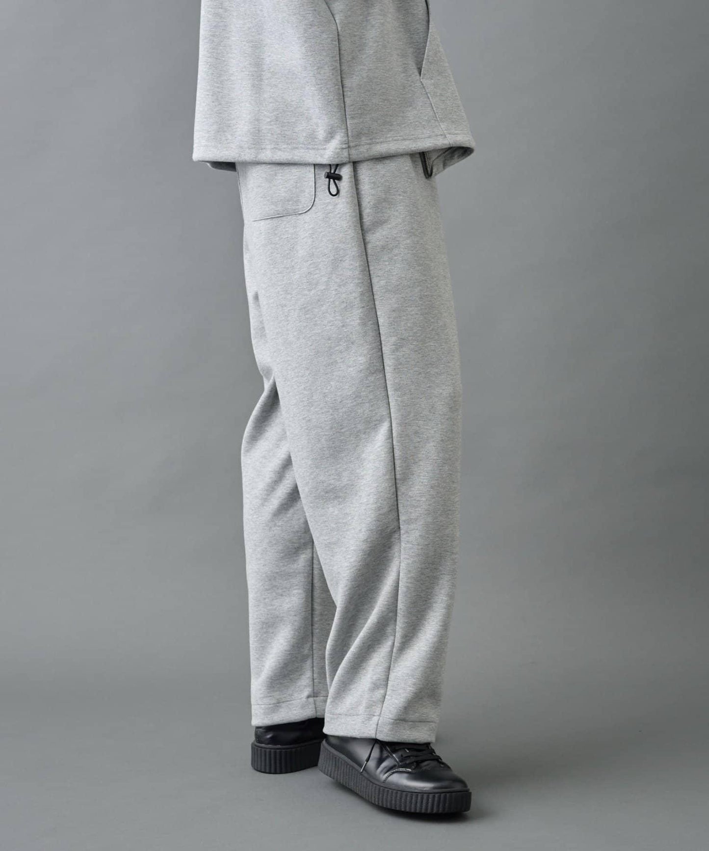 【AW季節/可搭配套裝】TC針織抽繩長褲