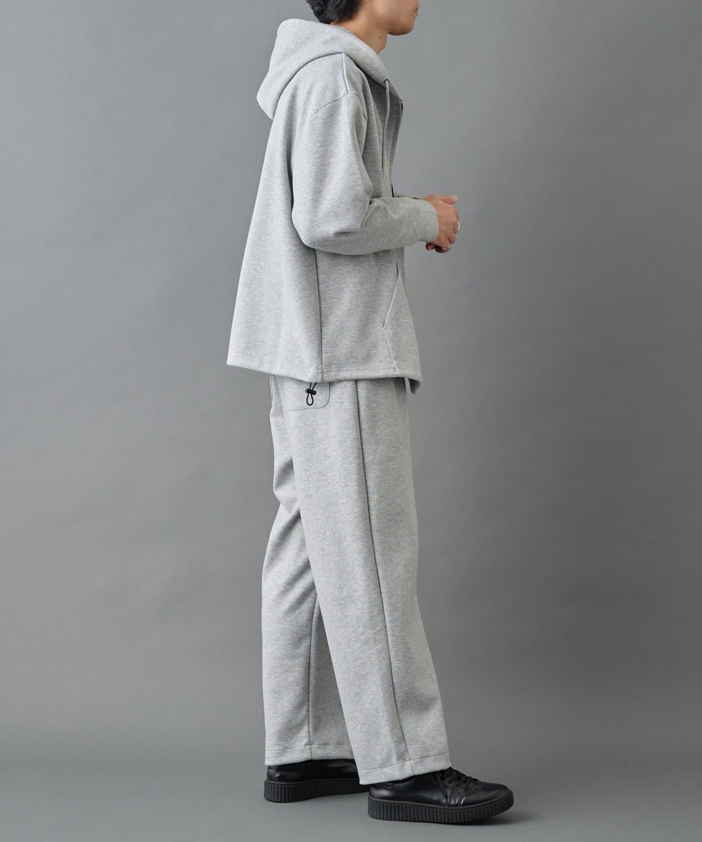 【AW季節/可搭配套裝】TC針織抽繩長褲