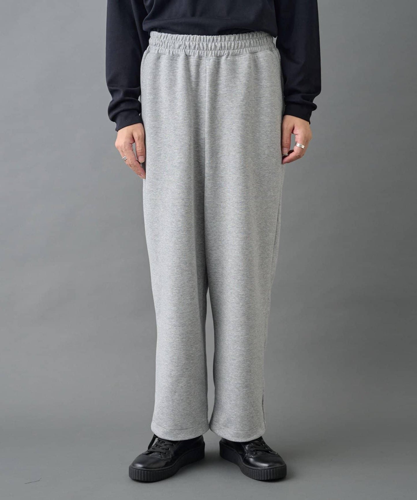 【AW季節/可搭配套裝】TC針織抽繩長褲