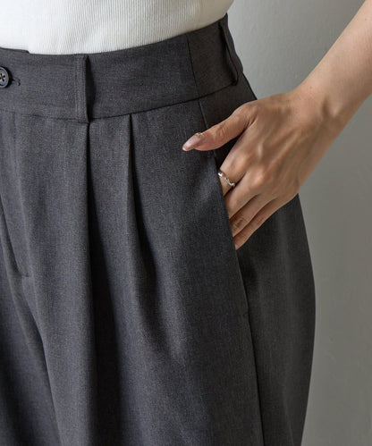 【AW/可搭配套裝】仿羊毛褶皺寬鬆長褲