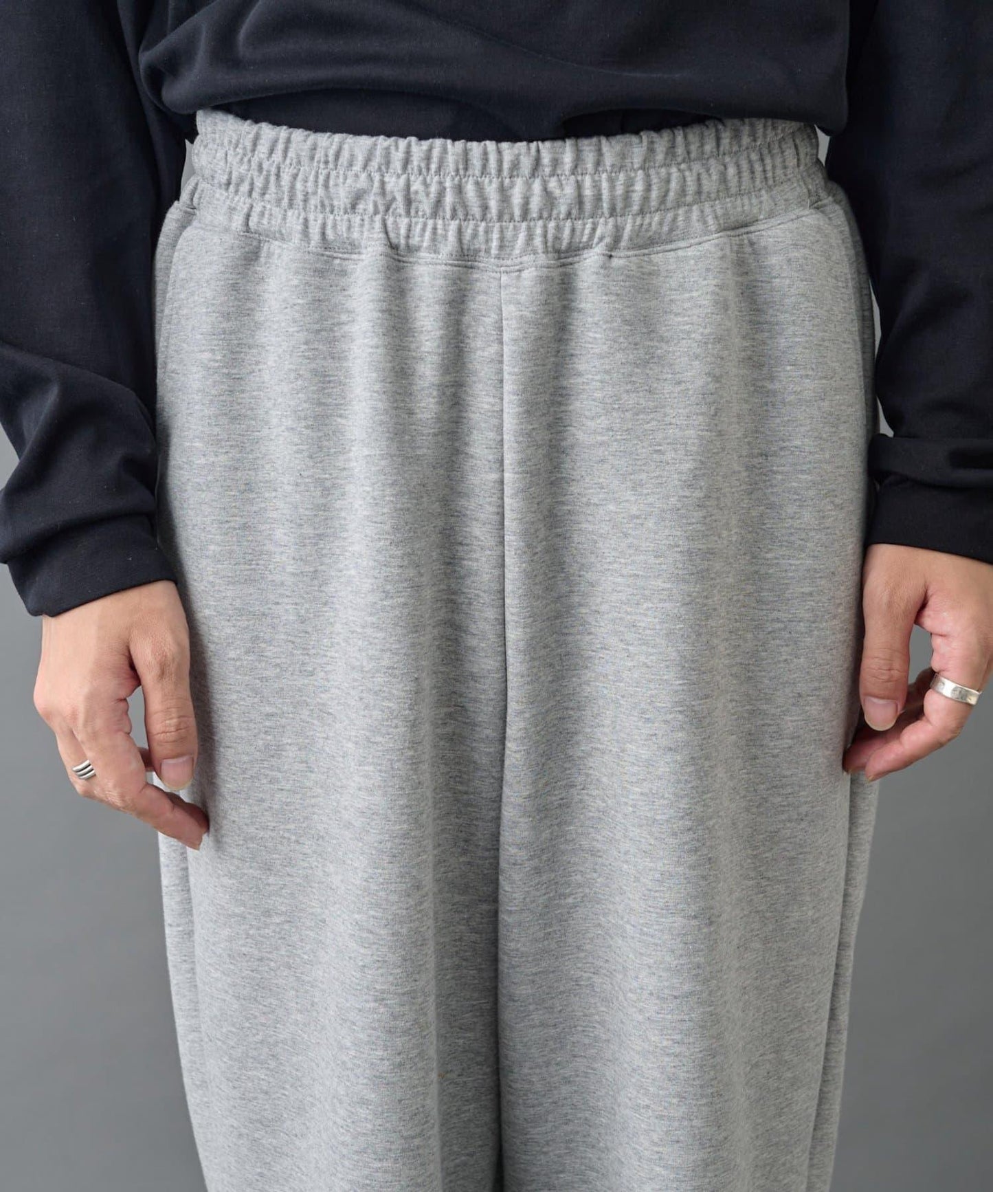 【AW季節/可搭配套裝】TC針織抽繩長褲