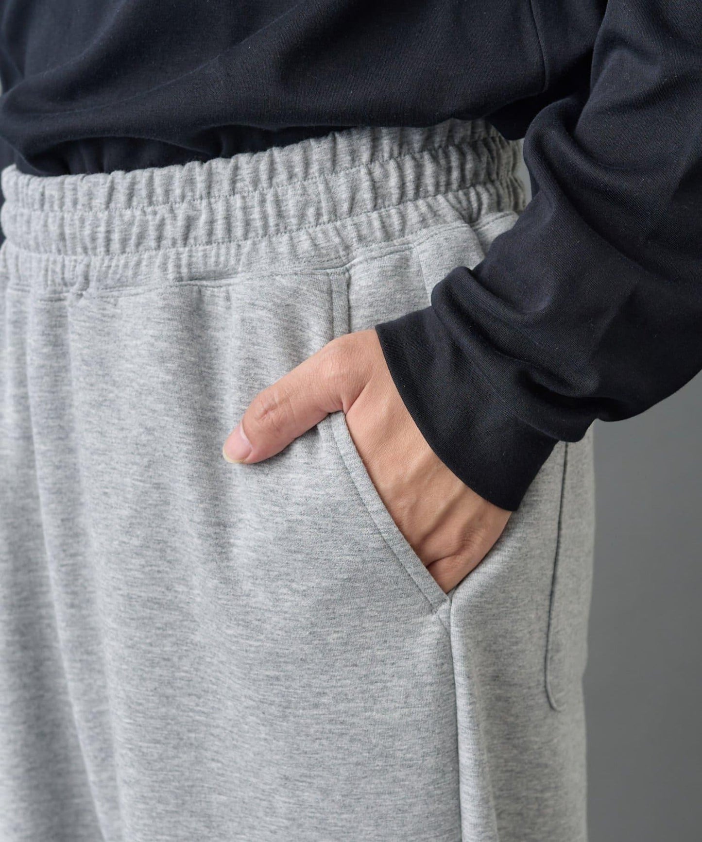 【AW季節/可搭配套裝】TC針織抽繩長褲