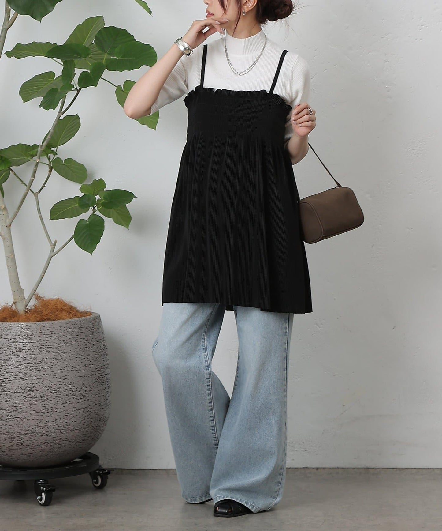 【AW】褶皺抽繩長款上衣