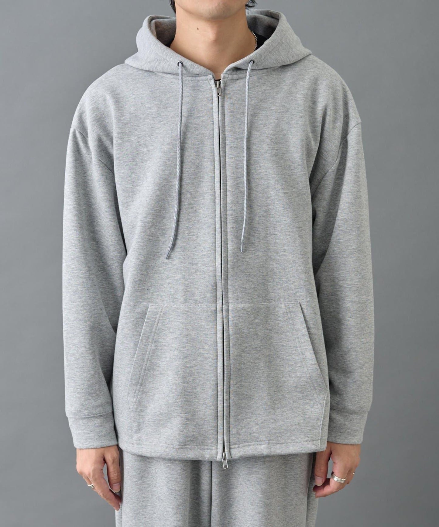 【AW季節/可搭配套裝】TC針織拉鍊連帽衛衣