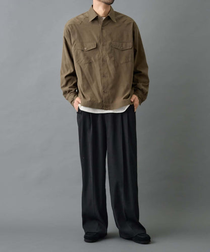 【AW】窄版桃皮西部風短款襯衫