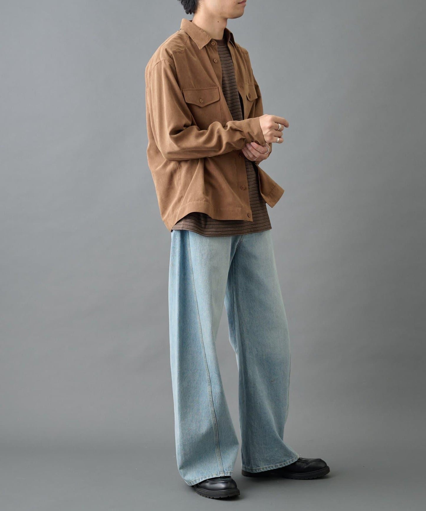 【AW】窄版桃皮西部風短款襯衫