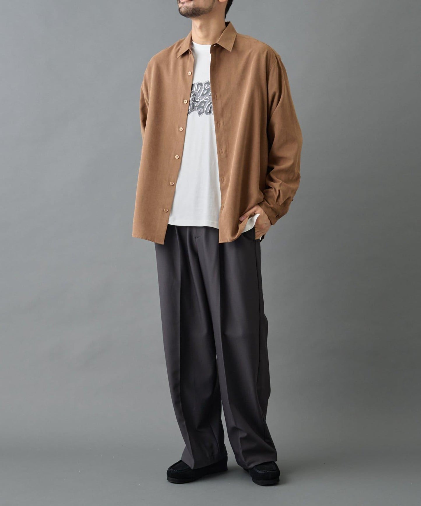 【AW/可搭配套裝】窄版桃皮常規襯衫