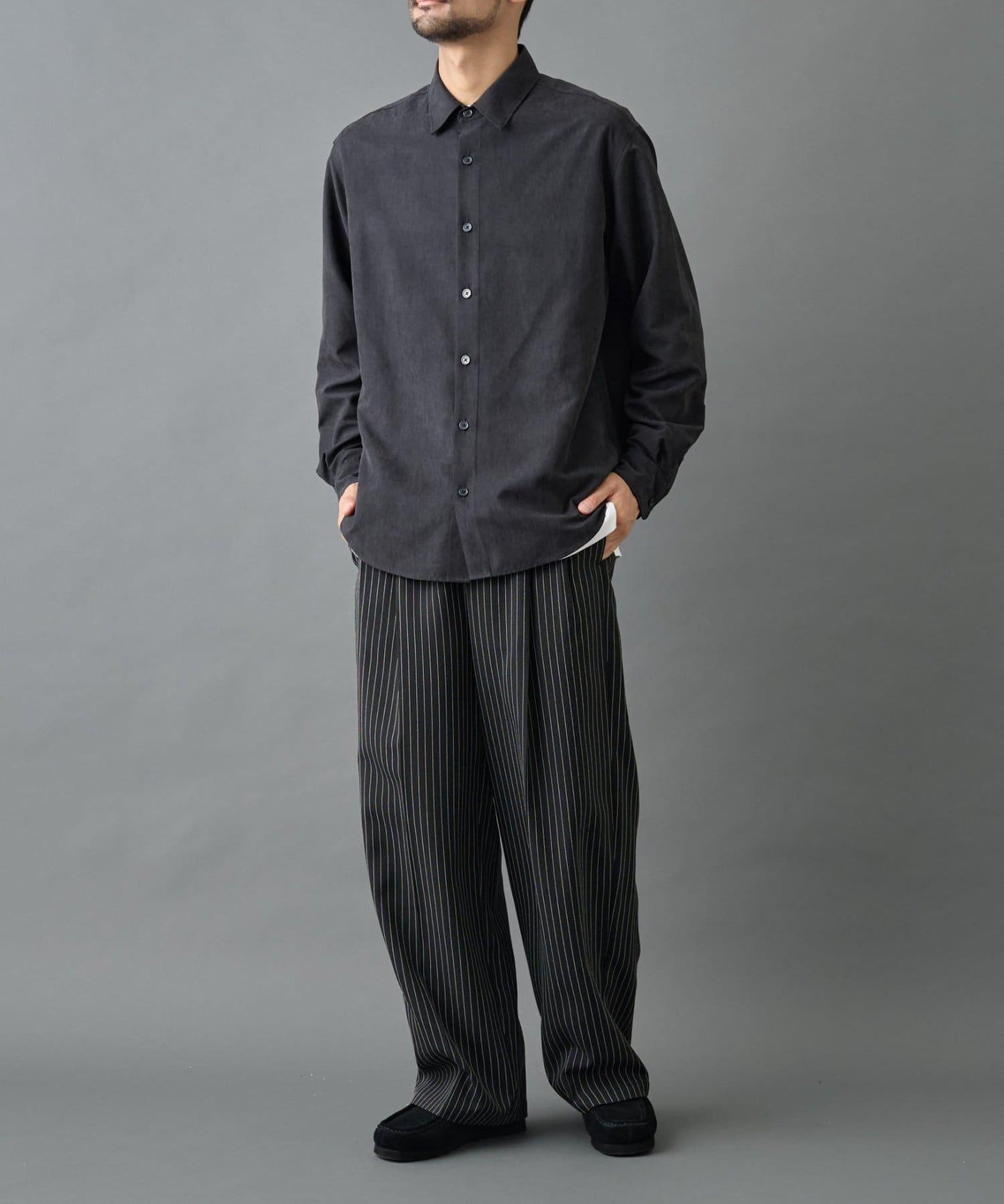 【AW/可搭配套裝】窄版桃皮常規襯衫