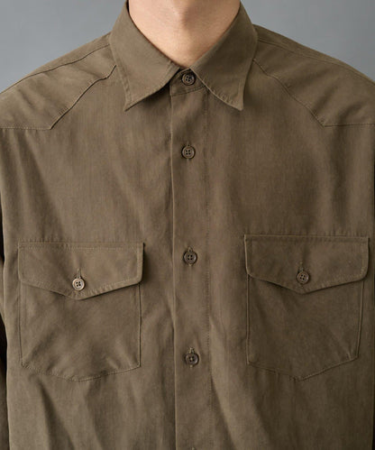 【AW】窄版桃皮西部風短款襯衫