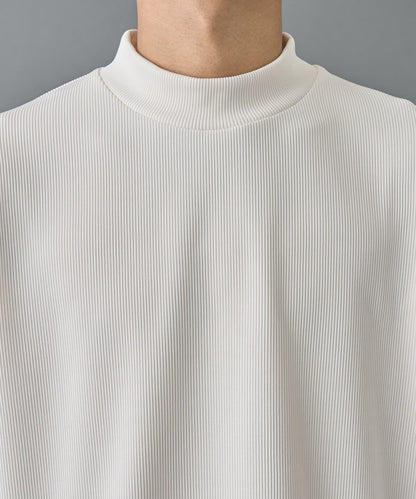 【AW】褶皺羅紋高領長袖T恤