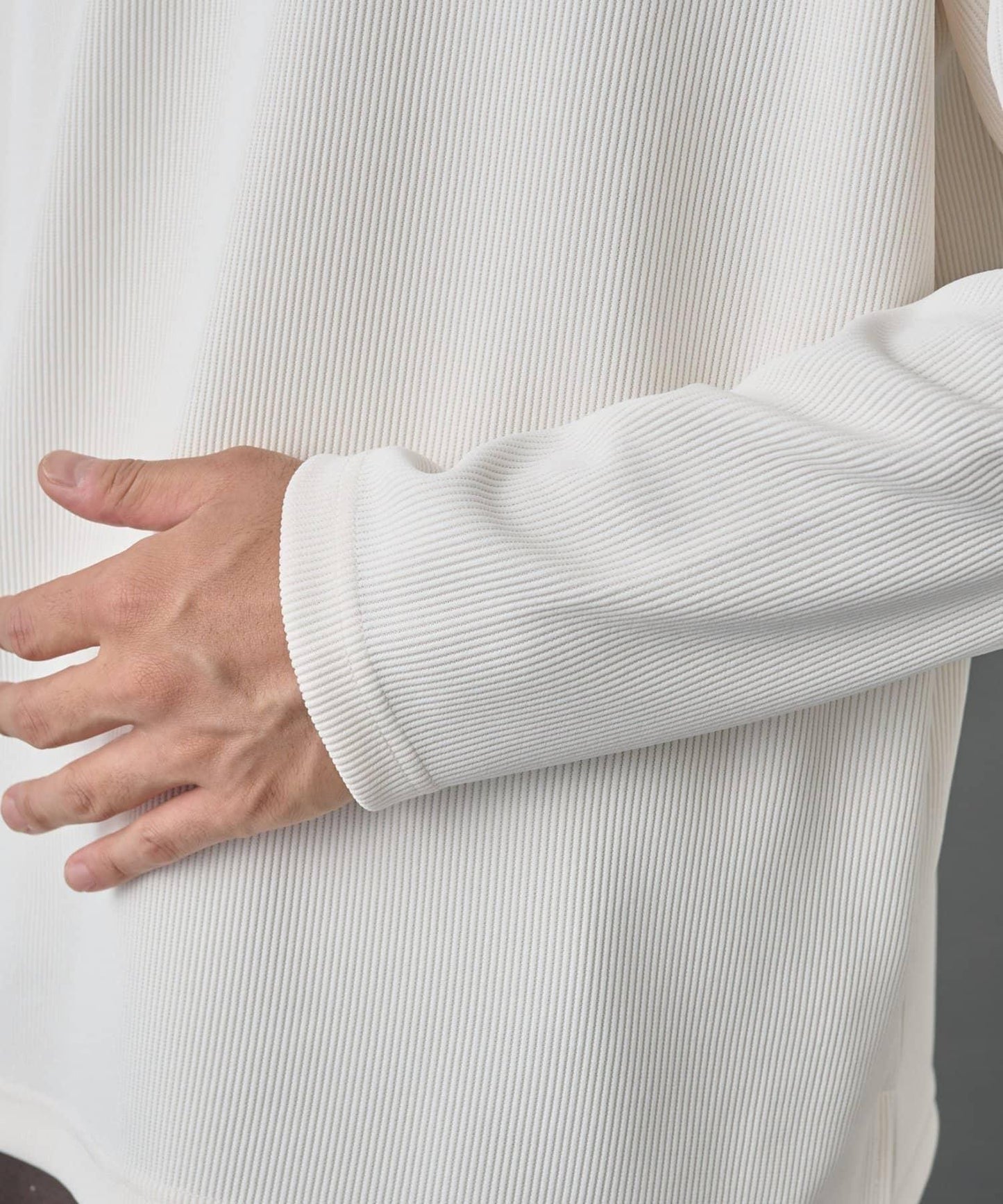 【AW】褶皺羅紋高領長袖T恤