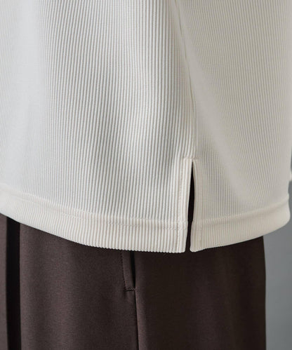 【AW】褶皺羅紋高領長袖T恤