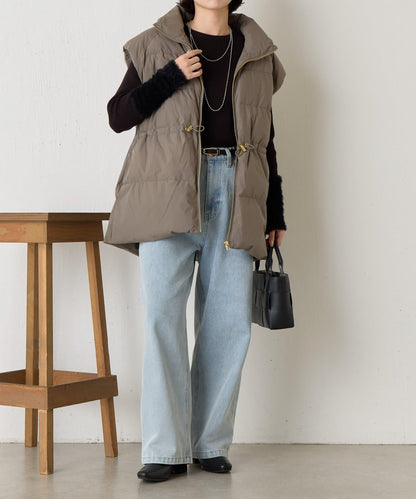 拼接長毛袖羅紋針織衫