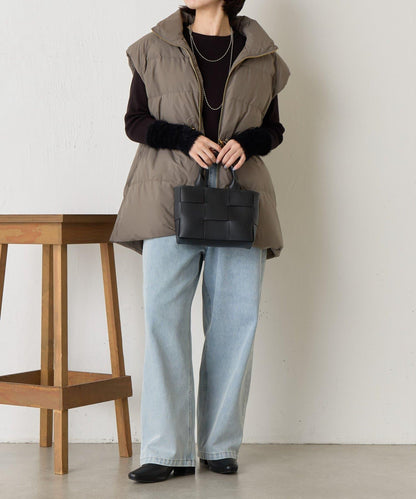 拼接長毛袖羅紋針織衫