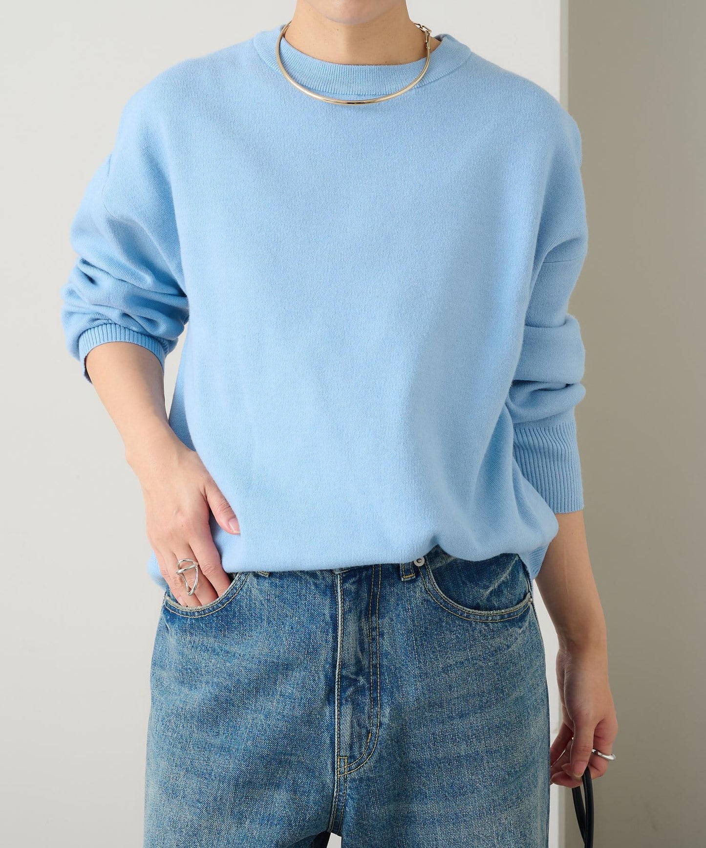 【Omekashi】順滑圓領針織衫