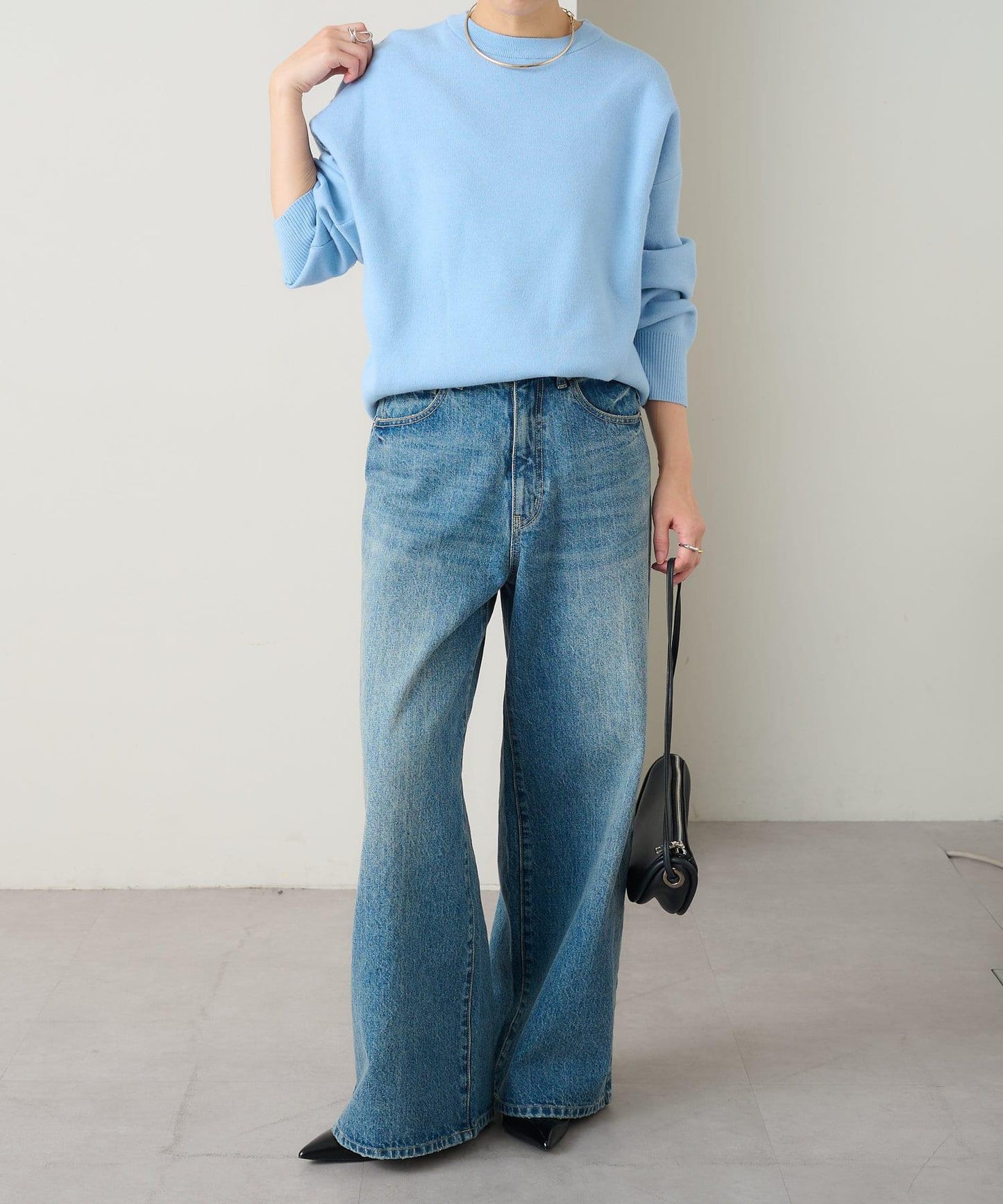 【Omekashi】順滑圓領針織衫