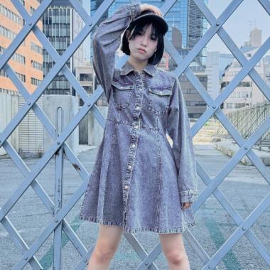 牛仔襯衫連衣裙