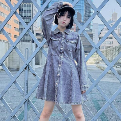 牛仔襯衫連衣裙