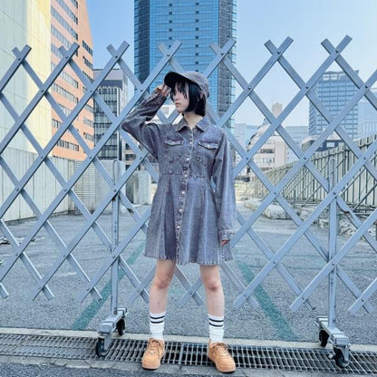 牛仔襯衫連衣裙