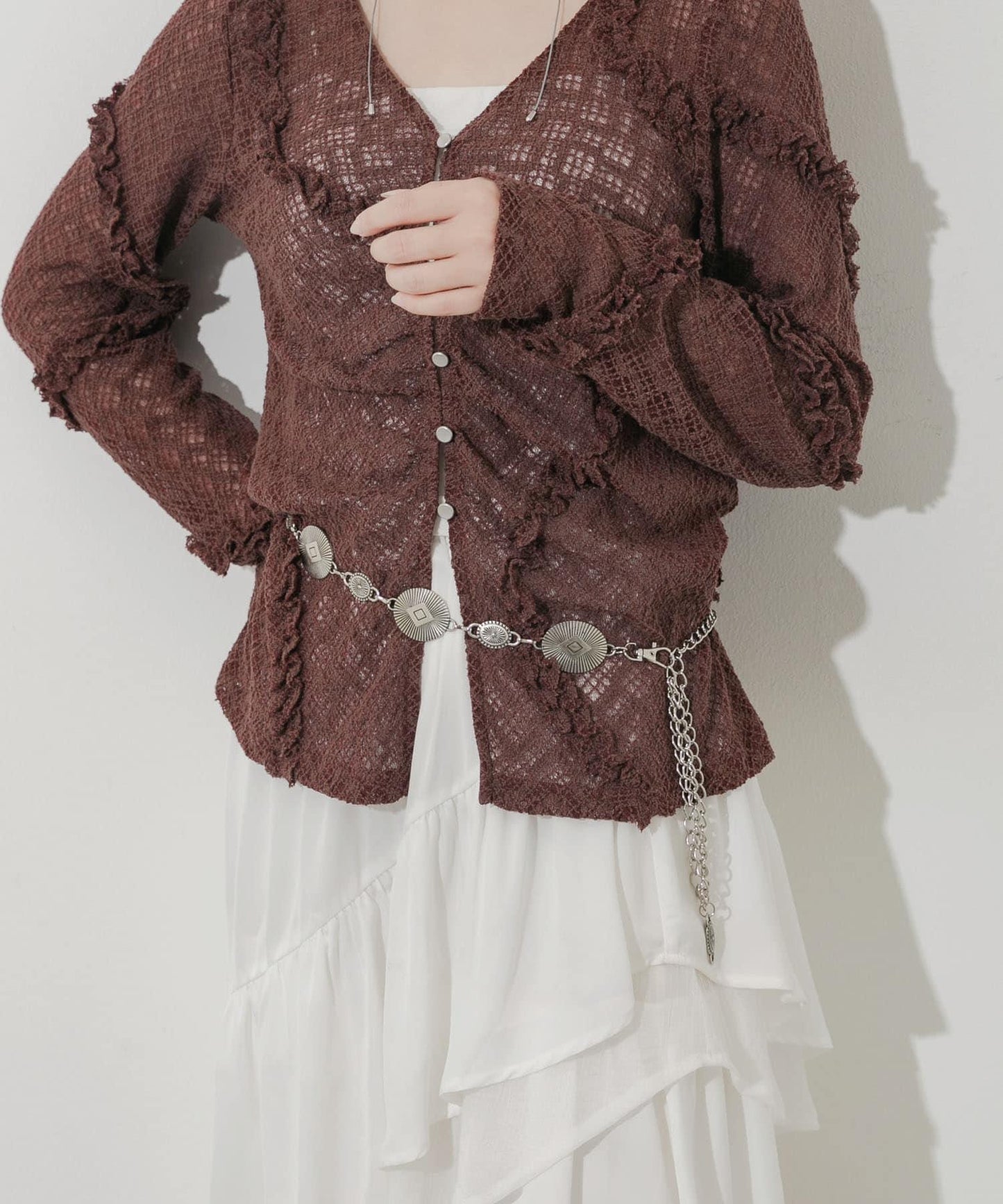 圓形裝飾鏈條腰帶