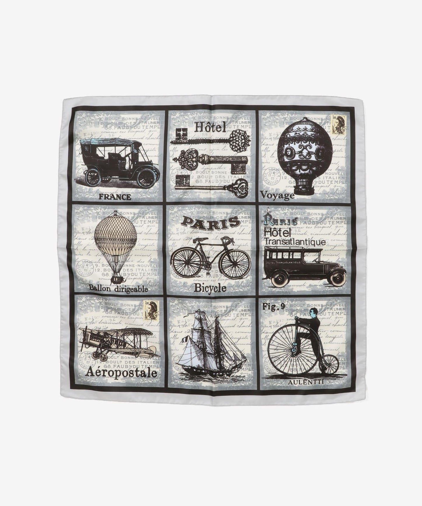 AULENTTI 大尺寸復古圖案絲巾