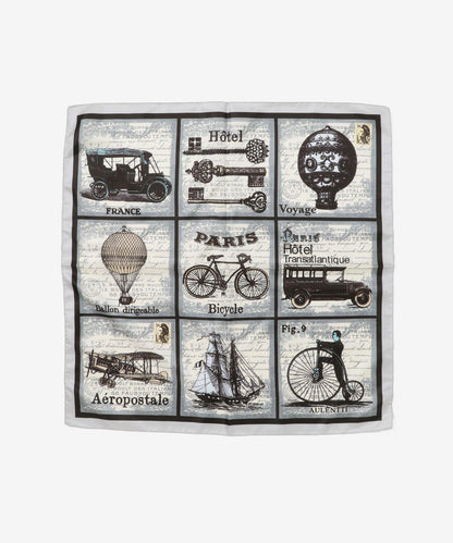 AULENTTI 大尺寸復古圖案絲巾