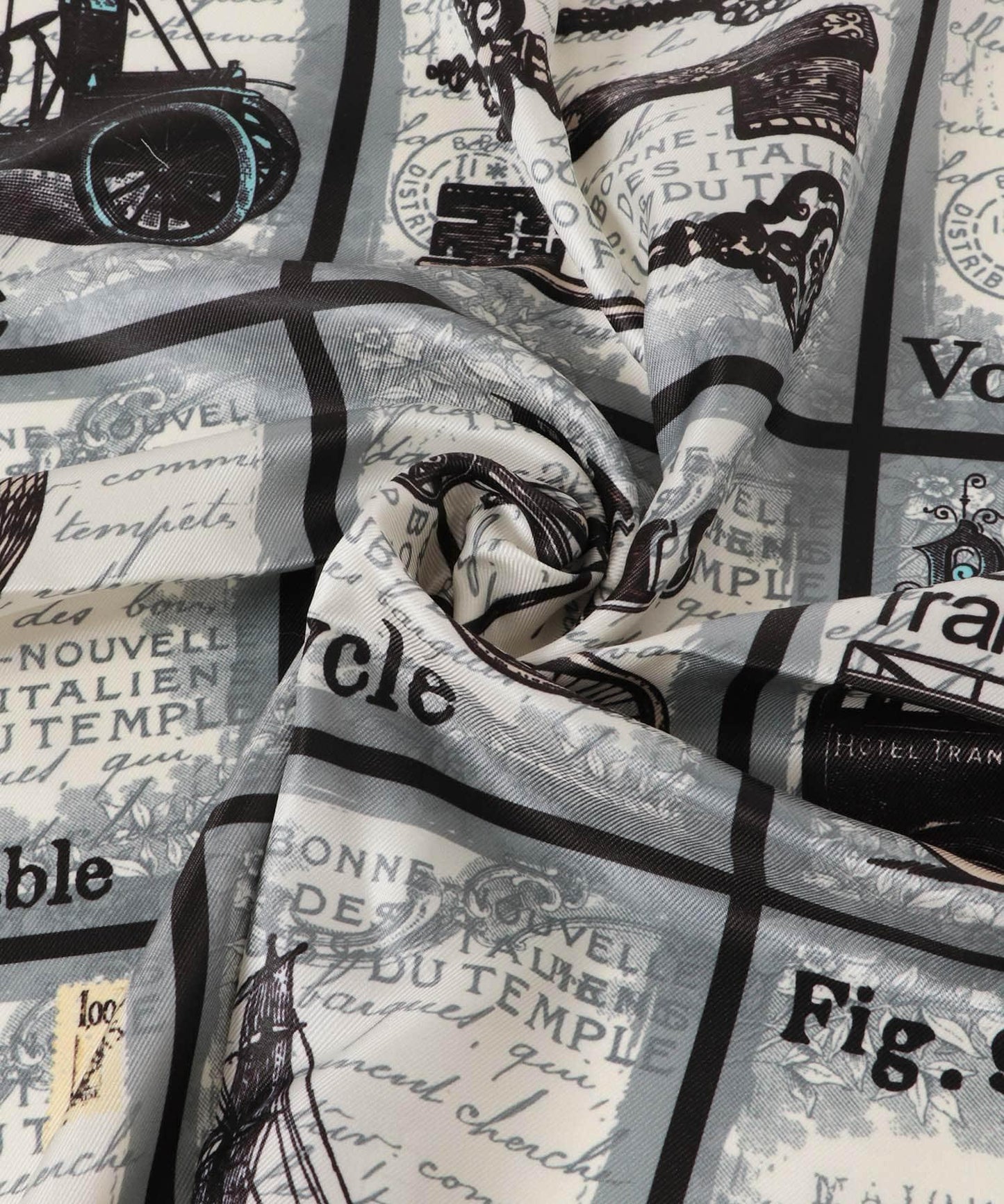 AULENTTI 大尺寸復古圖案絲巾