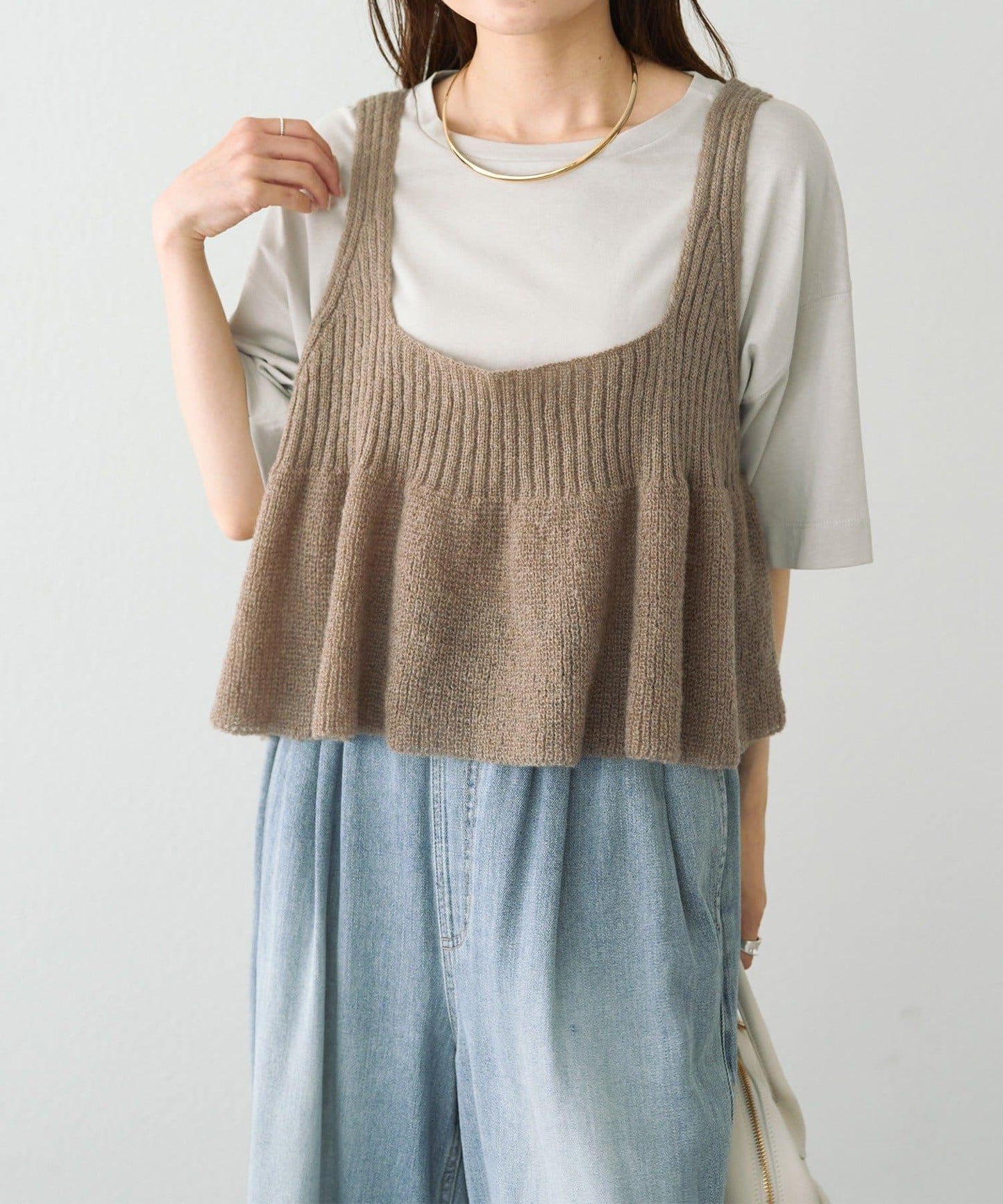 【25AW新色展開/リバイバル】ニットフレアビスチェ