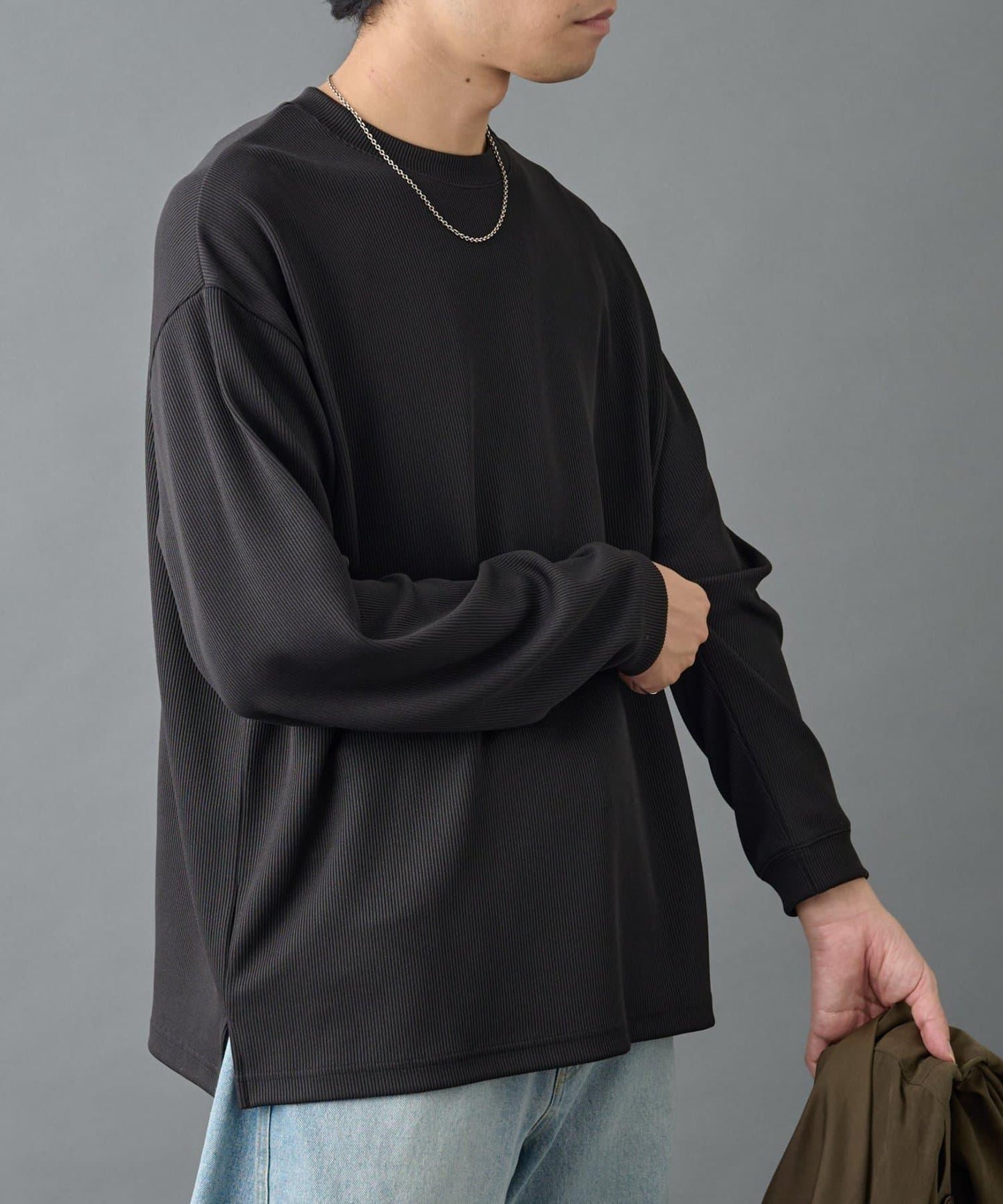 【AW先行予約】ドレープリブクルー長袖T
