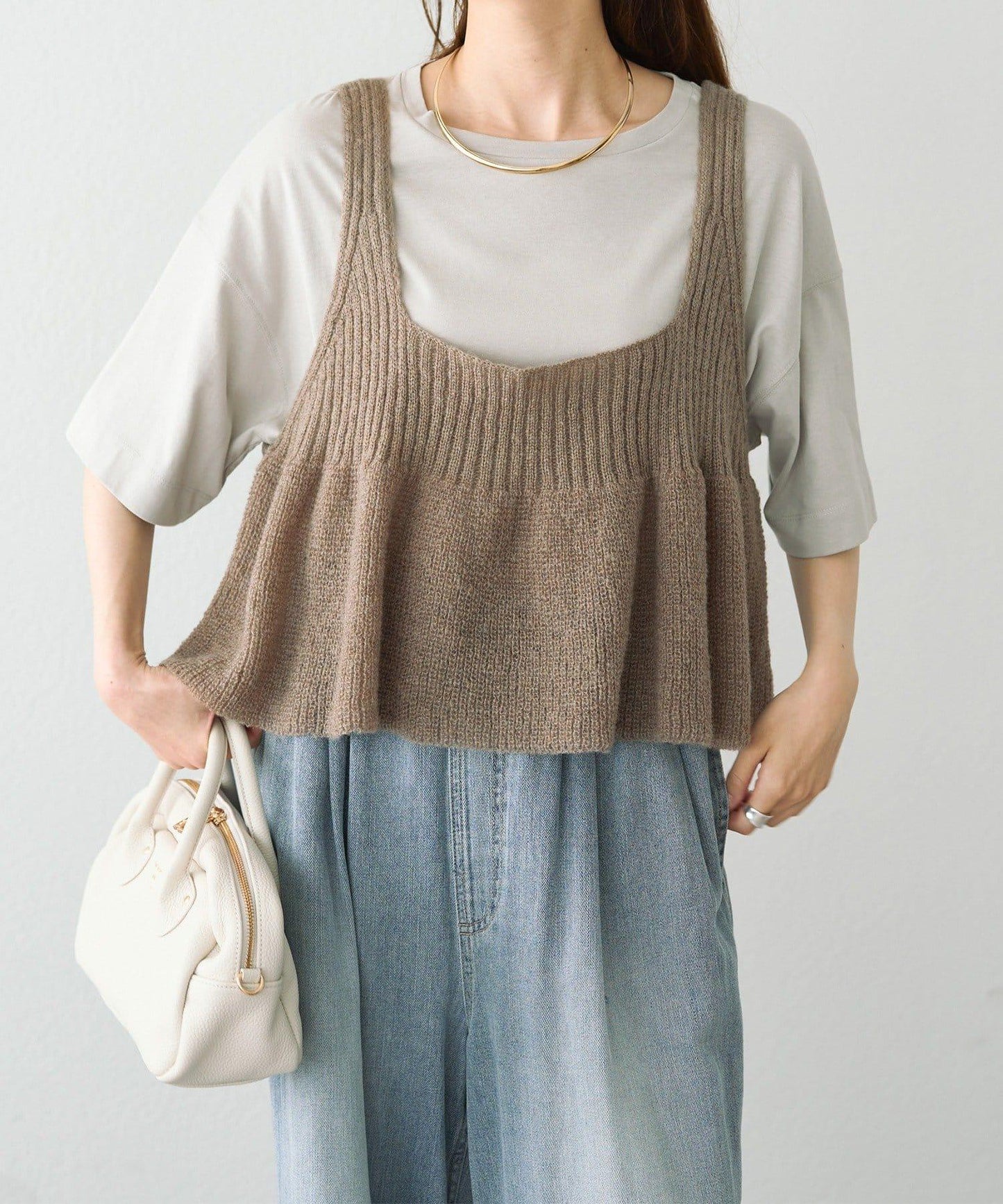 【25AW新色展開/リバイバル】ニットフレアビスチェ